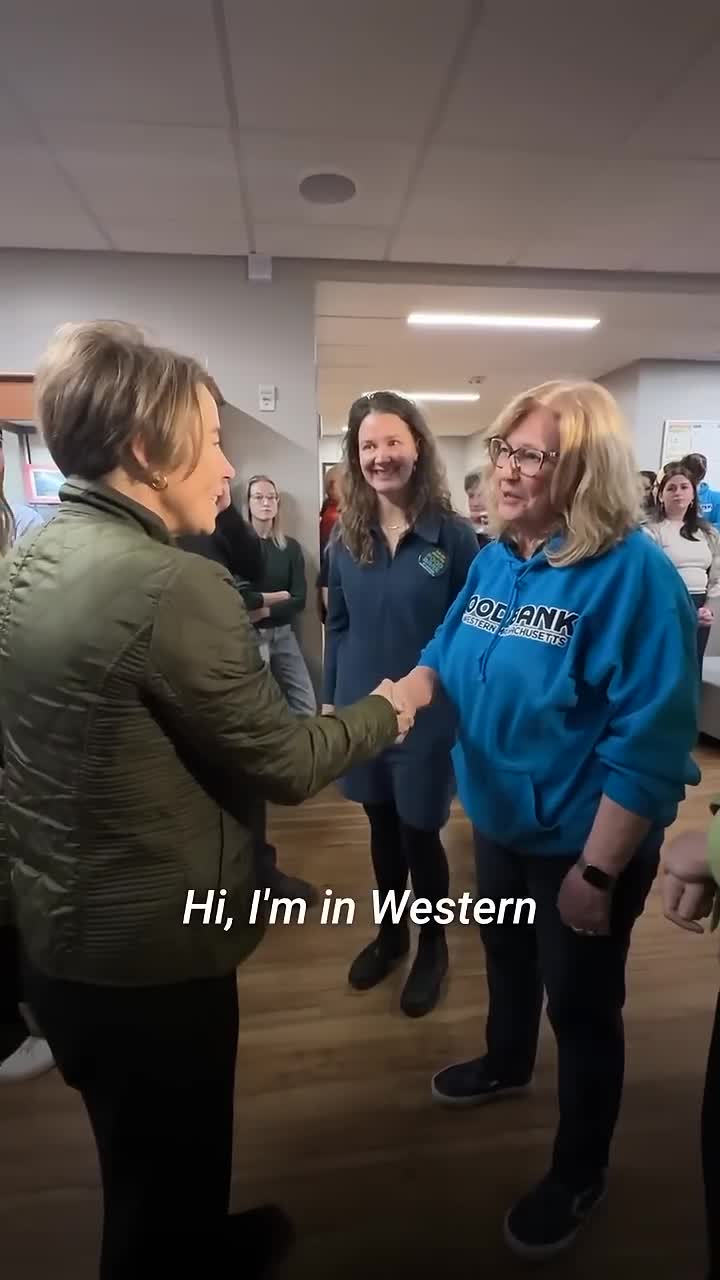 Visitor thanks Food Bank of Western Mass, urges donations after SNAP benefit cuts