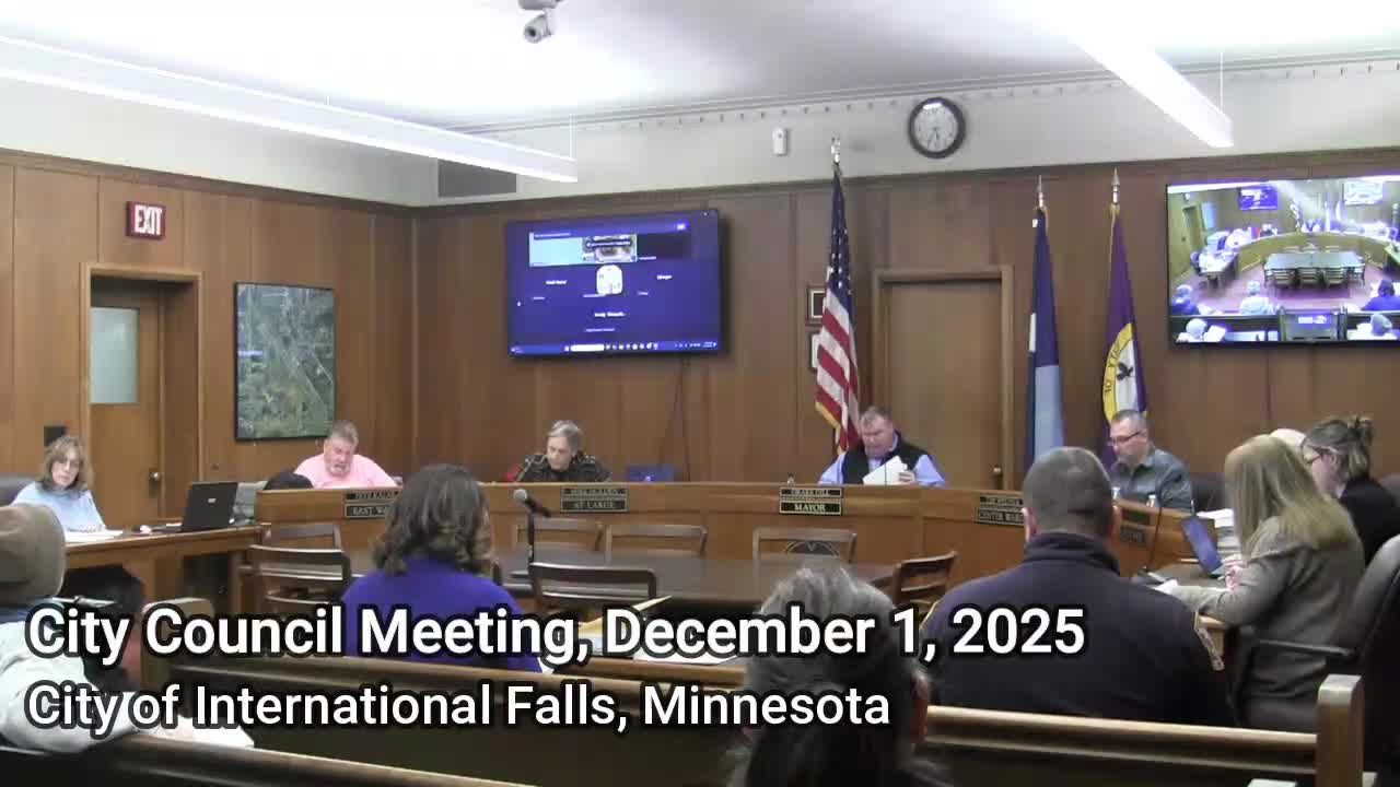 International Falls council approves transfers, 2026 licenses and ventilator maintenance contract