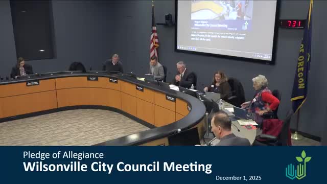 Wilsonville council approves consent agenda and adopts Ordinance 900 on second reading