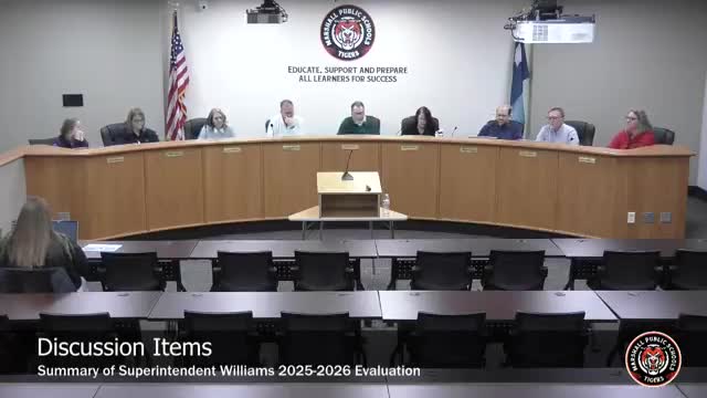 Board summarizes superintendent Jeremy Williams's performance review, finds he met expectations