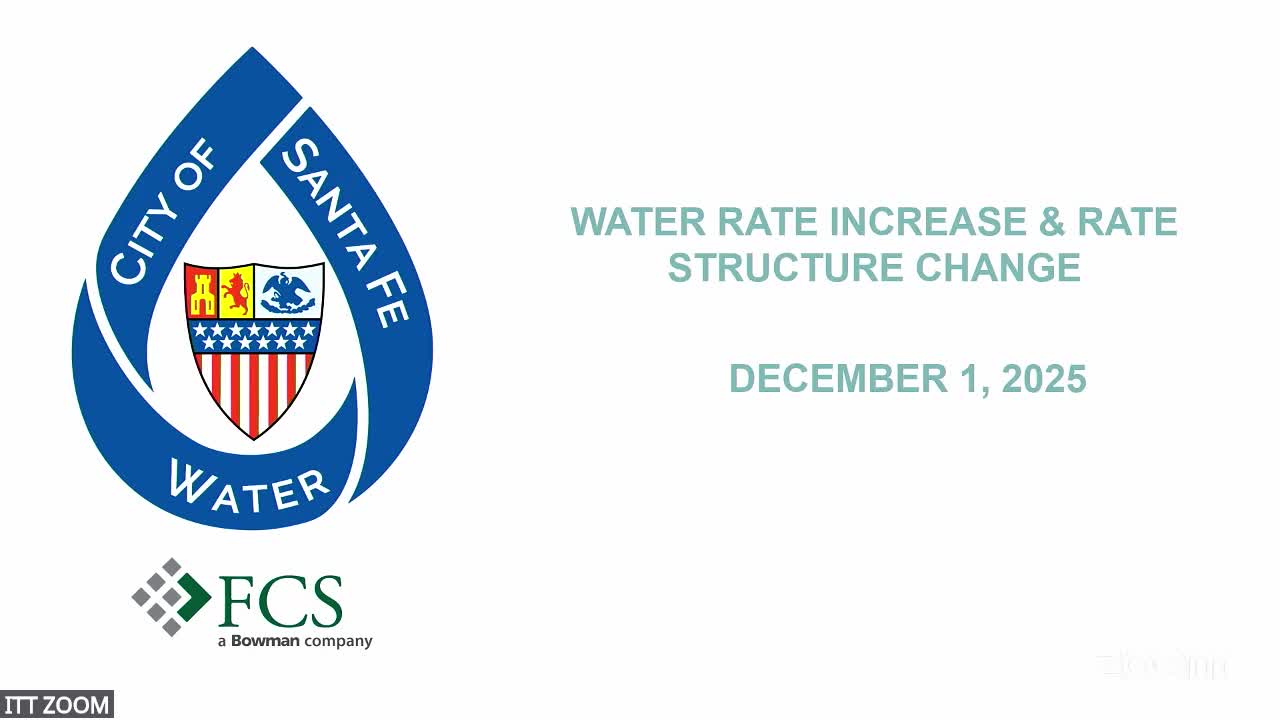 Santa Fe committee approves consent items that include water rate ordinance; staff outlines multi-year increases and tier change