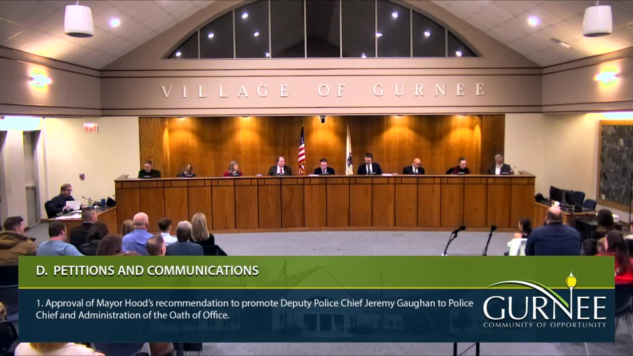 Gurnee swears in Jeremy Gaughn as police chief; Jason Kamenowski named deputy chief