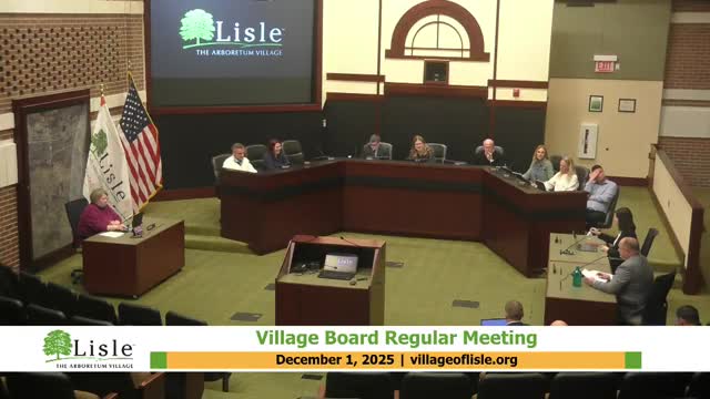 Lisle board approves consent agenda, including $1.407 million in invoices