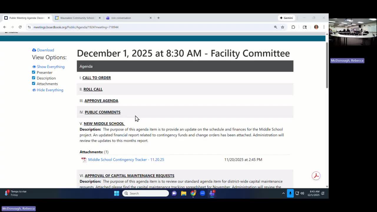Facility committee approves maintenance purchases, holds $2.5M for possible high school work