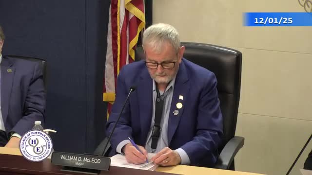 Hoffman Estates board hears FY2026 budget and adopts ordinance as part of consent agenda