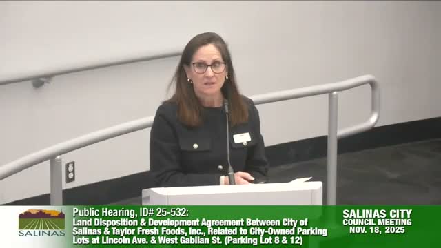 Council introduces sale and development deal with Taylor Fresh Foods for two downtown lots