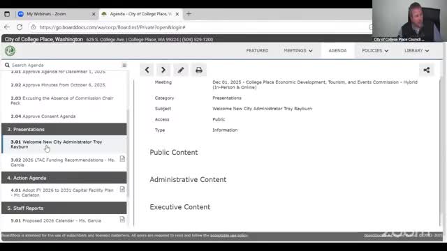 New College Place city administrator Troy Rayburn introduced to commission