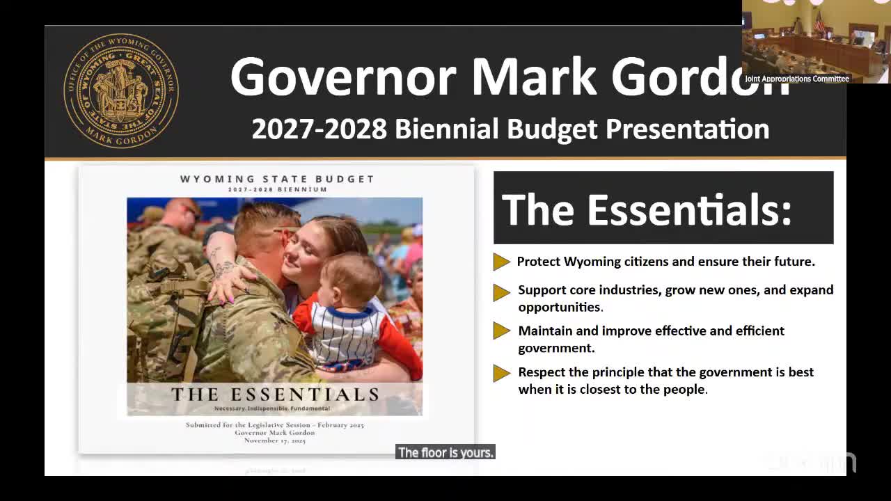 Governor presents ‘Essentials’ budget emphasizing schools, conservative savings and water defense