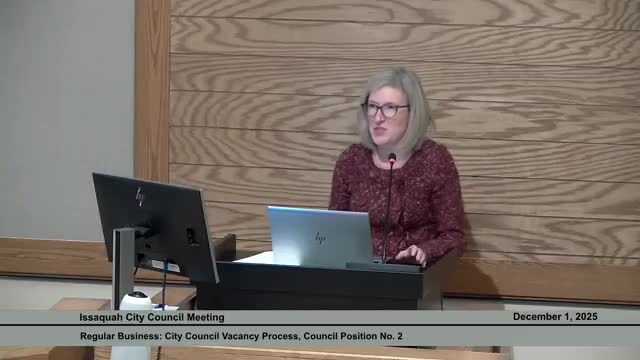 Issaquah council approves accelerated timeline to fill Position 2 vacancy