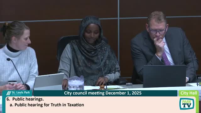 St. Louis Park budget presentation draws resident concern; council asks staff to prepare $500,000 HRA-levy reduction for Dec. 15