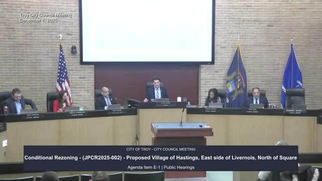 Troy Council approves conditional rezoning for 25‑unit Village of Hastings on Livernois