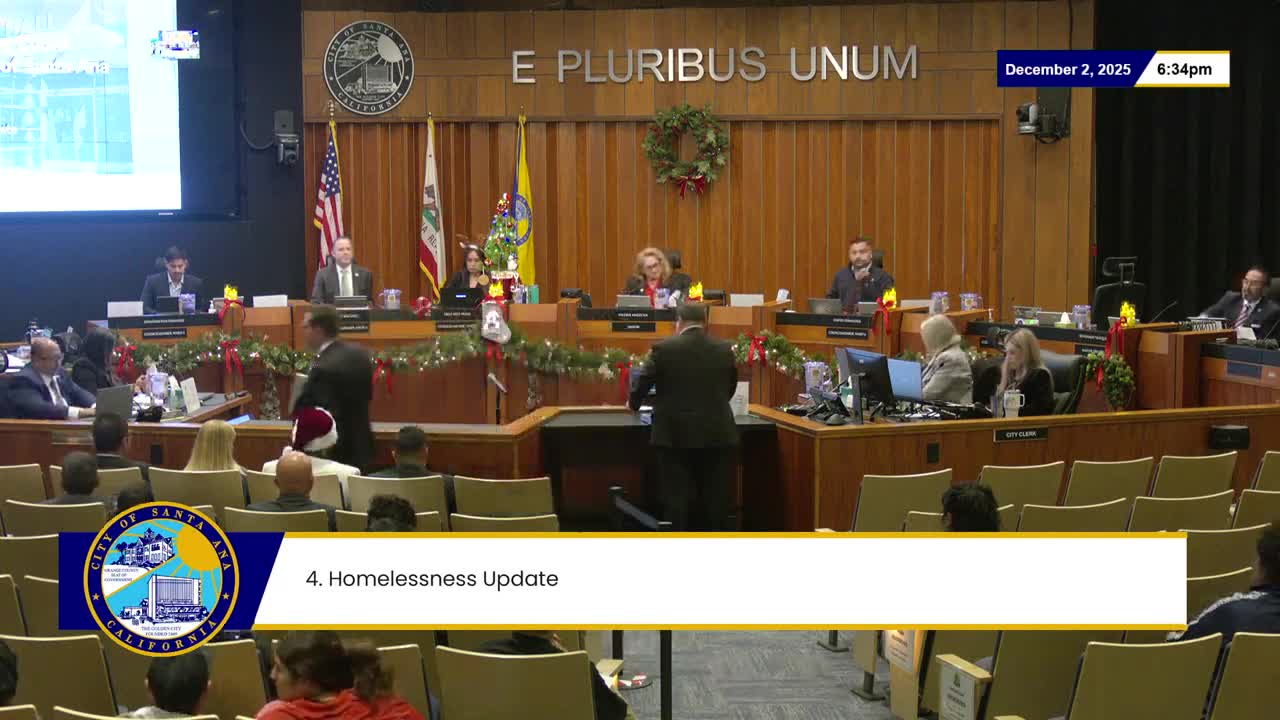Santa Ana presents homeless census; council presses for county coordination and clearer shelter outcomes