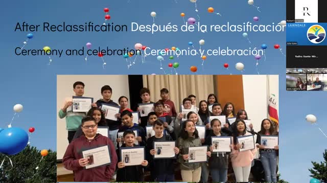 School staff explain four-step reclassification process for English learners, outline supports