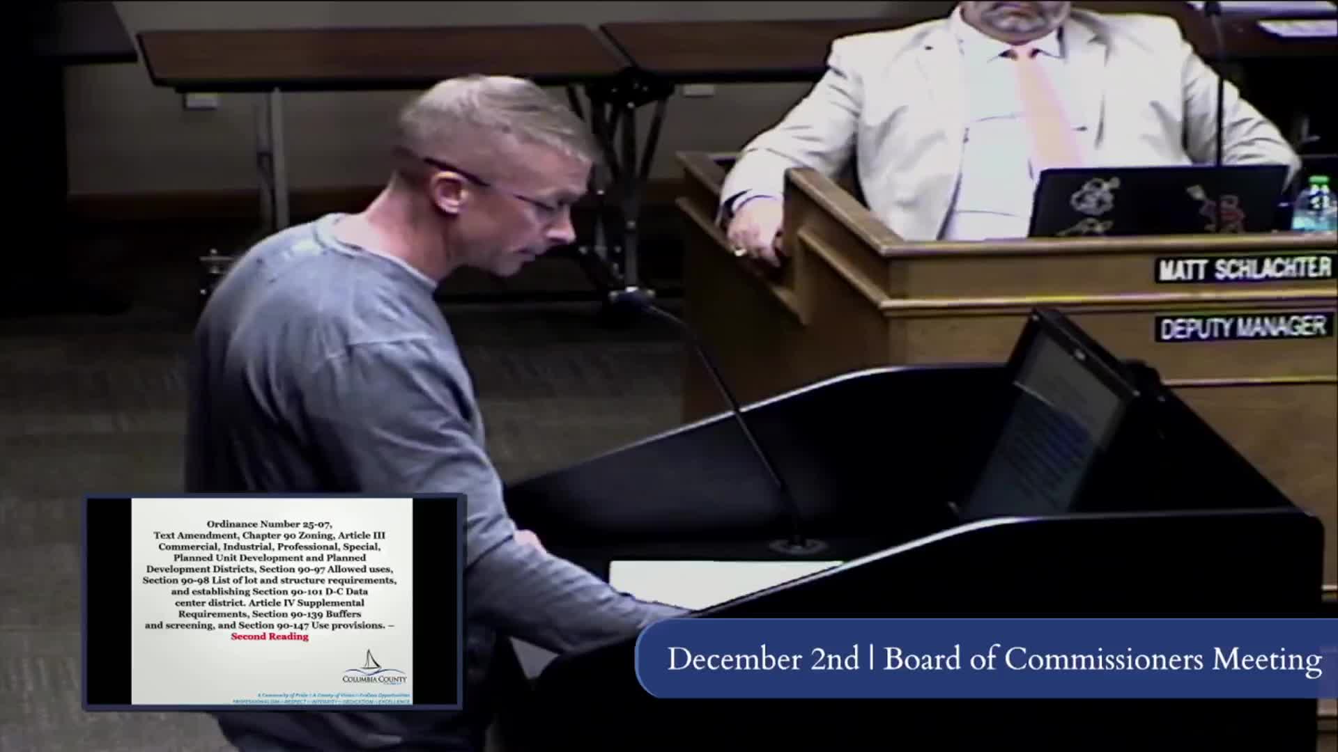 Columbia County approves second reading to create ‘DC’ data-center zoning district after hours of public comment