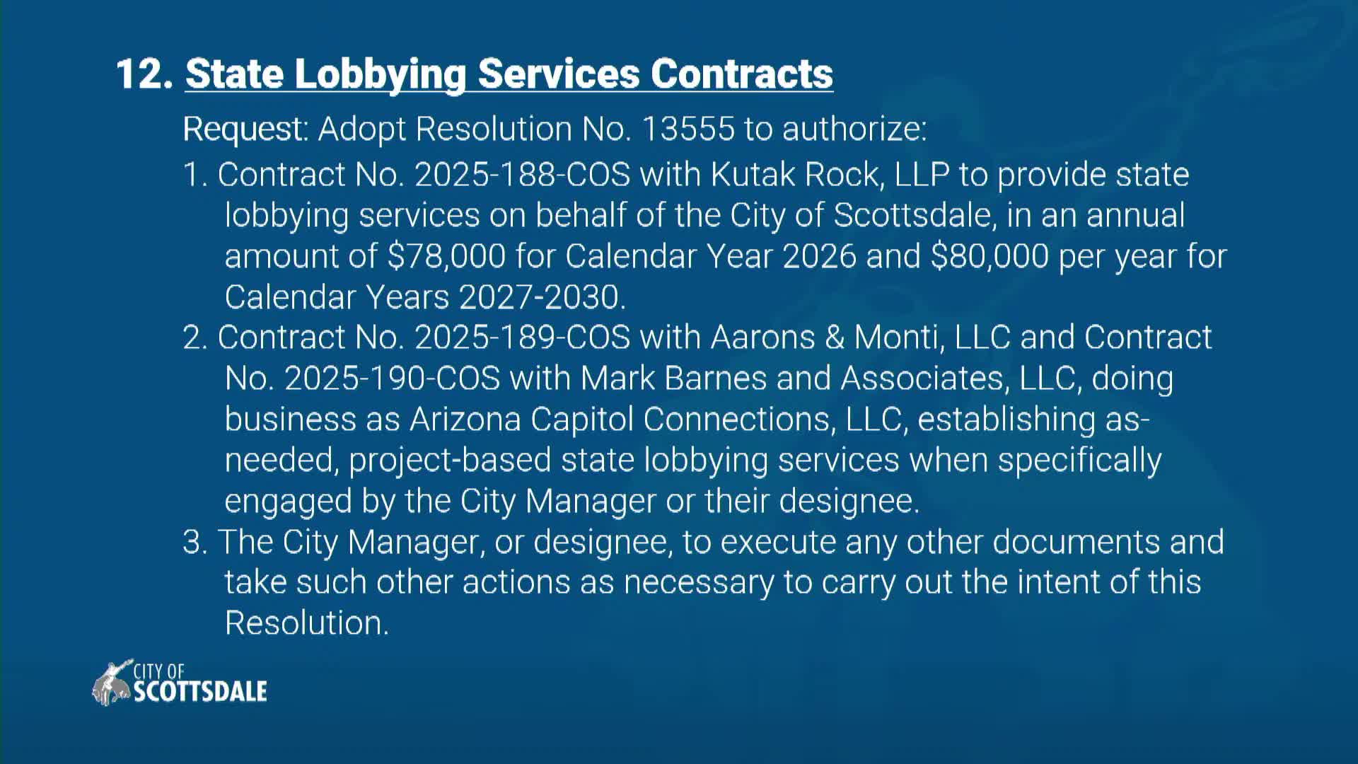 Scottsdale council approves new retained state lobbying contract and boosts reporting requirements