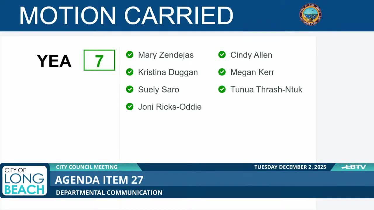 Long Beach council orders 90‑day report on strategies to support business corridors amid safety concerns