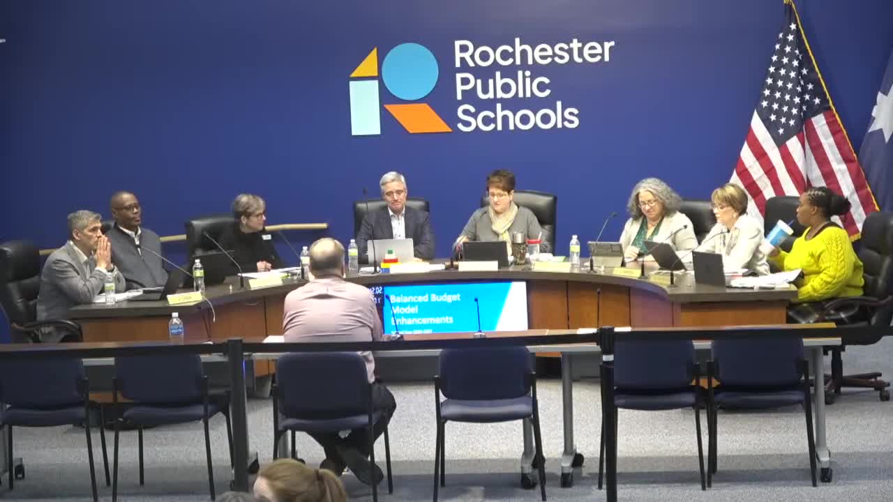 RPS finance staff propose balanced-budget changes, including a 20% compensatory set-aside and shifting counselors to flexible funding