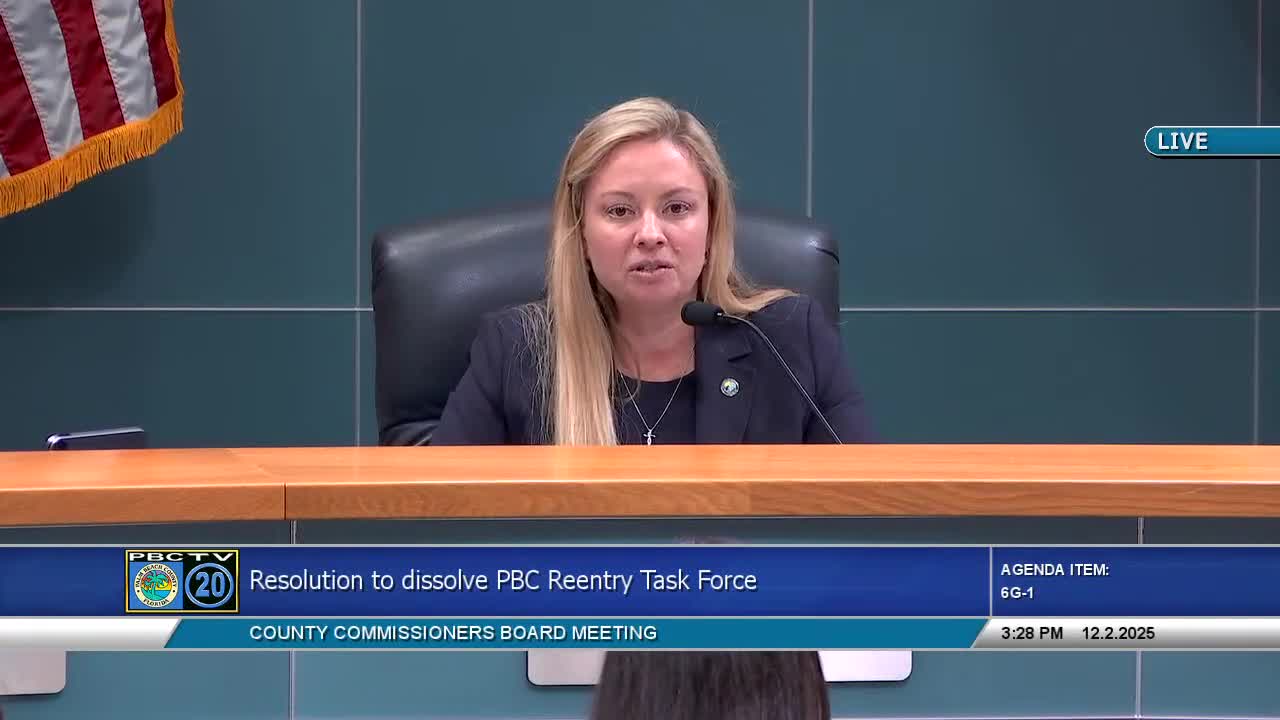 Commission backs transition of reentry task force to community‑led board with continued oversight