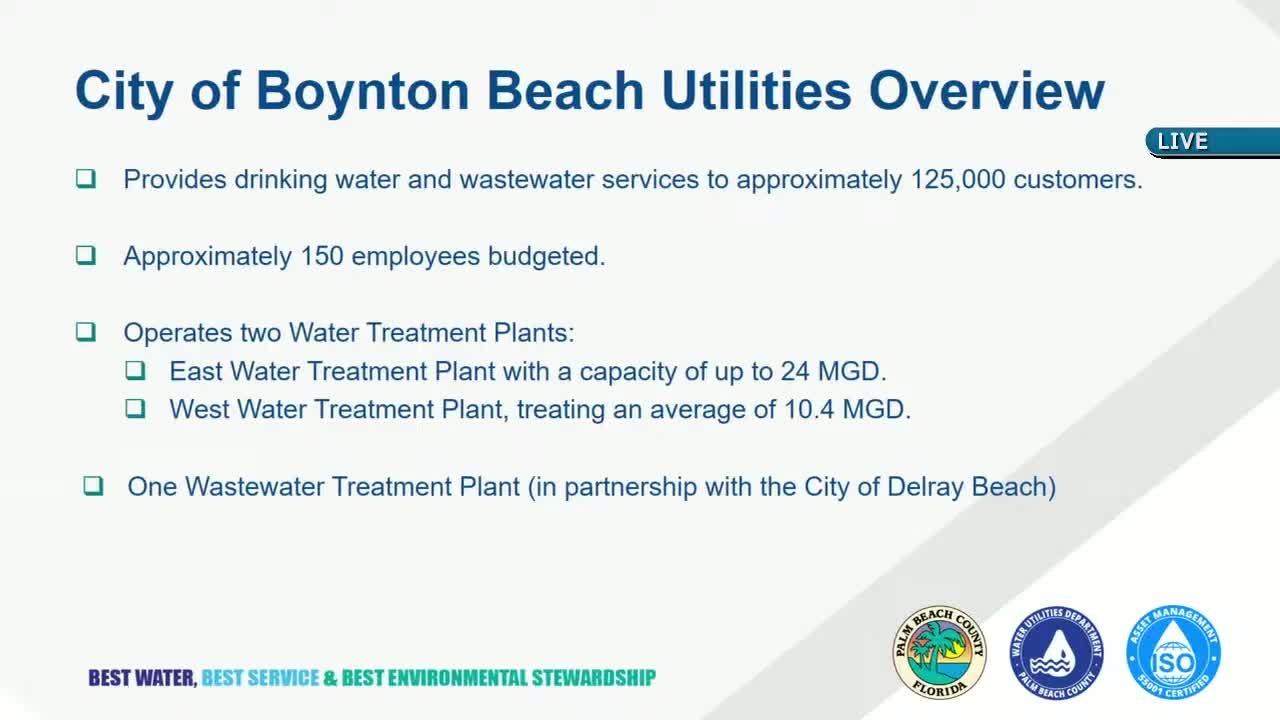 County staff to pursue Phase‑1 due diligence on potential Boynton Beach utility acquisition