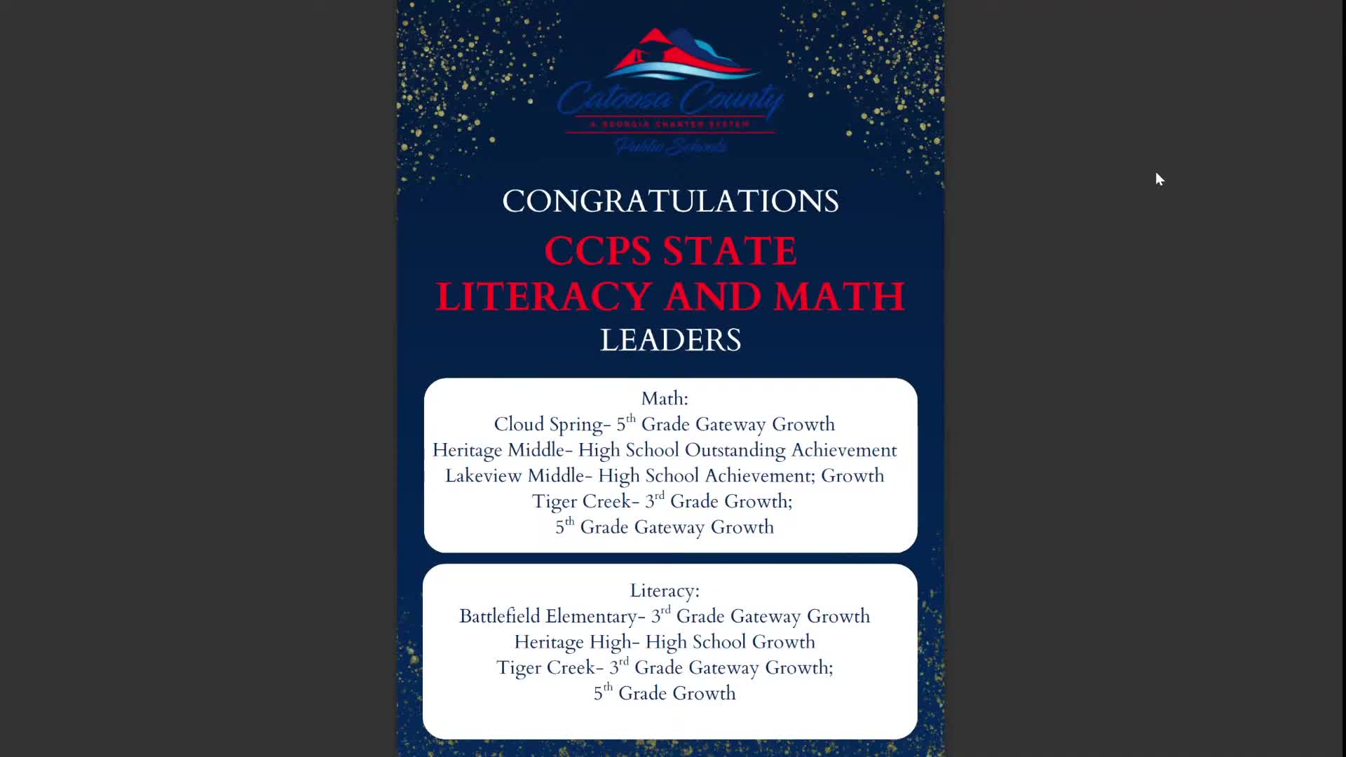 Catoosa County Schools honor academic, arts and athletics achievements at board meeting