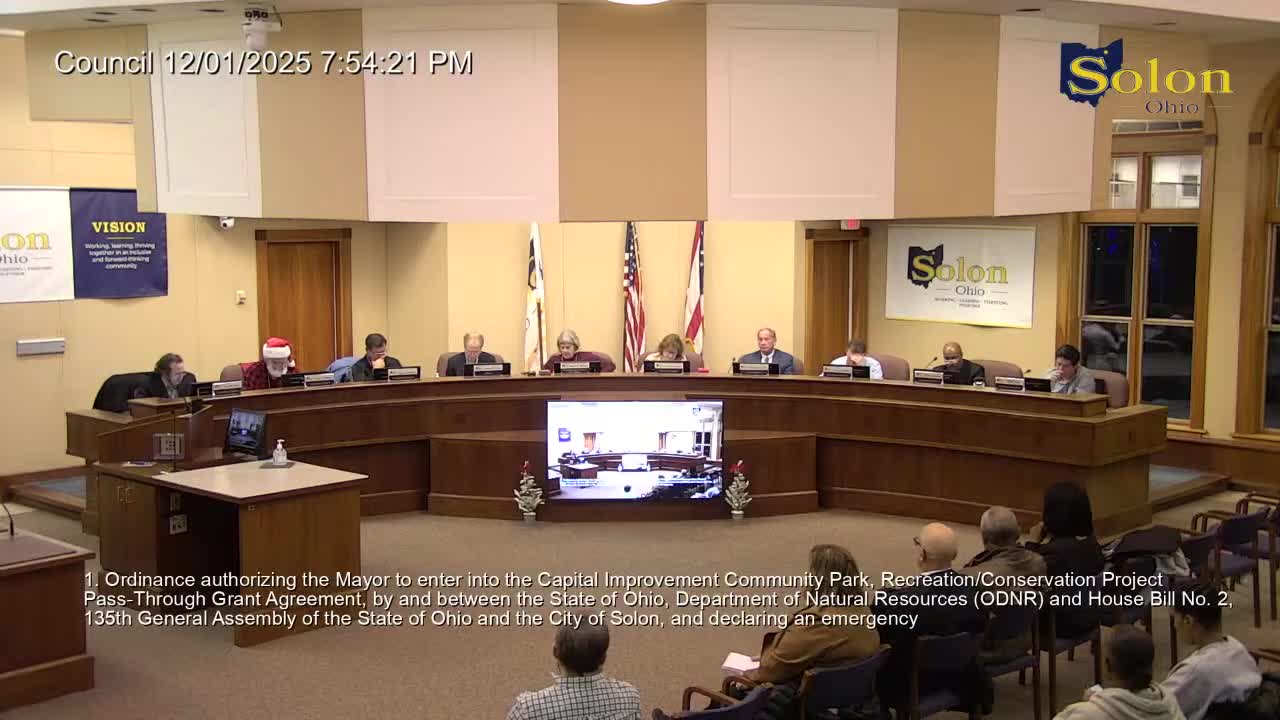 Solon council accepts roughly $1.5 million ODNR grant for Community Park improvements