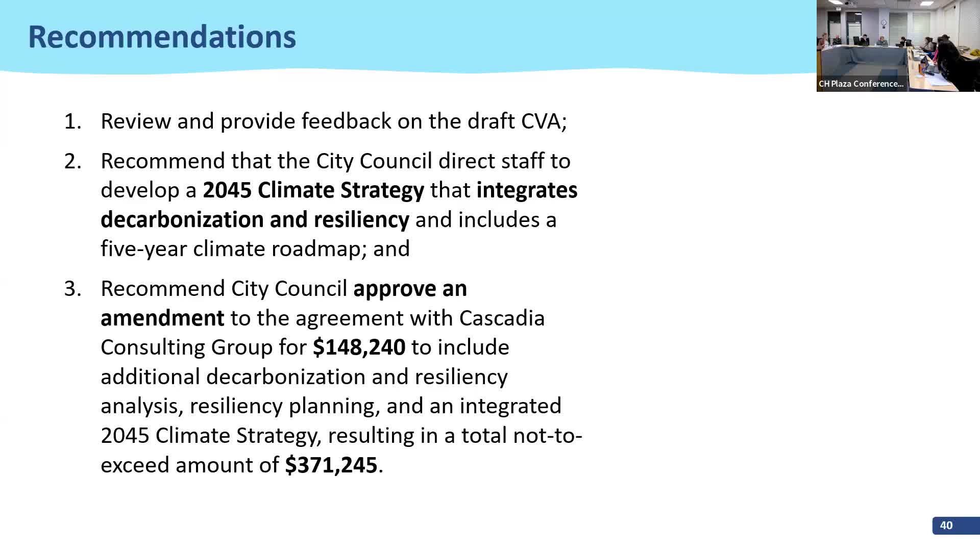 Committee advances five‑year decarbonization roadmap actions, seeks clearer near‑term targets