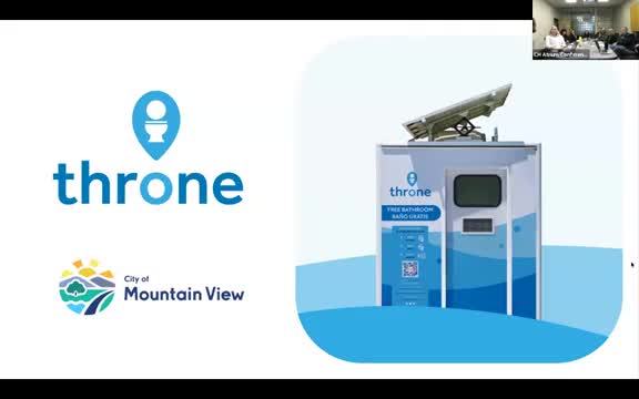 Throne Labs presents self‑contained 'throne' restrooms and local data to Mountain View committee