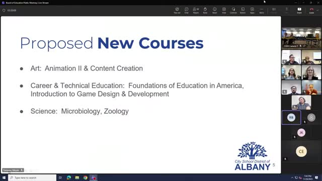 Albany schools propose six new courses tied to career pathways and AI planning