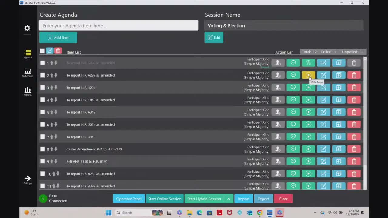 Electronic voting glitch and an on-floor partisan remark mark committee session