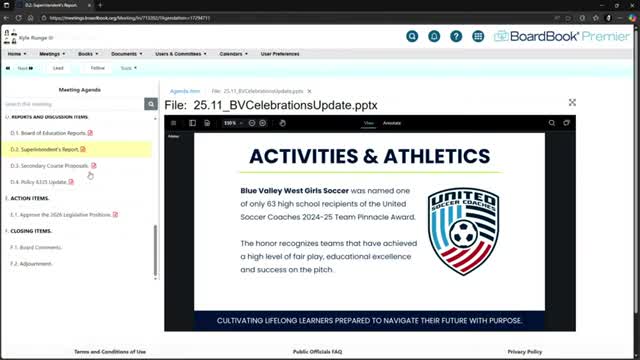 Blue Valley previews 2026–27 secondary course proposals including AP business and a math double-block