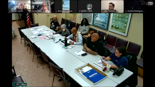 Bronx Community Board 11 leadership committee adopts minutes policy to use YouTube recordings, reviews calendar and flags attendance issues