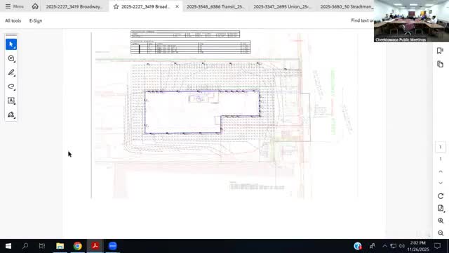 Cheektowaga planning board tables 3419 Broadway tire‑storage proposal pending DEC review