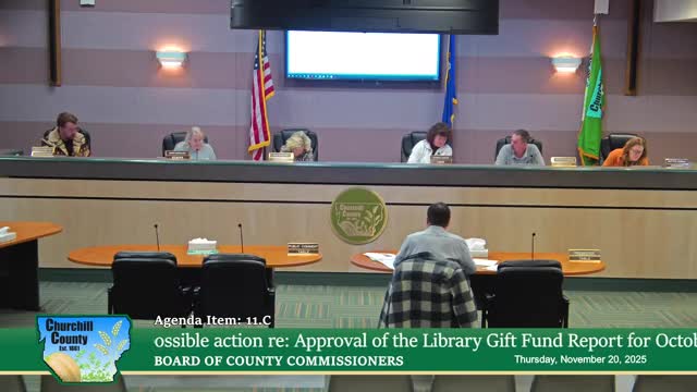 Trustees approve agenda, minutes and October finance reports; gift fund use to be clarified