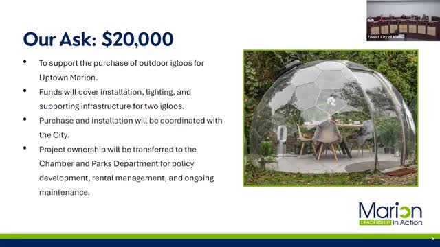 Leadership in Action asks Marion Council for $20,000 match to add downtown “igloos”