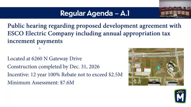 Marion approves Esco Electric development deal with up to $2.5 million TIF rebate