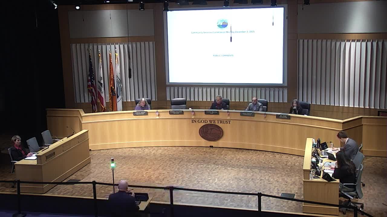 Resident tells commission Tamarisk Park events strain limited parking, asks staff to coordinate with Traffic Commission