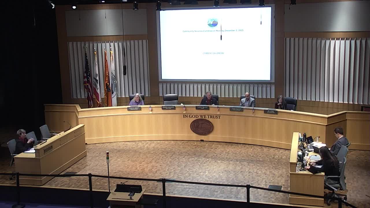 Community Services Commission approves consent calendar; vice chair absent