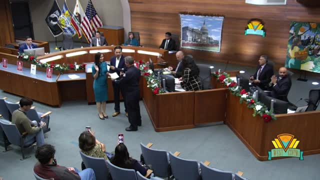 Letty Lopez Viado sworn in as West Covina mayor amid brief chamber disruption