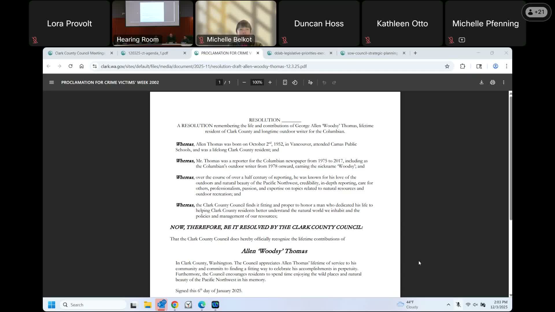 Clark County signals support for developmental-disability legislative priorities, asks staff to refine language