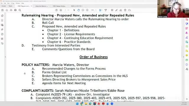 Real estate commission adopts CE and administrative rule changes, rejects proposed informed-consent rule