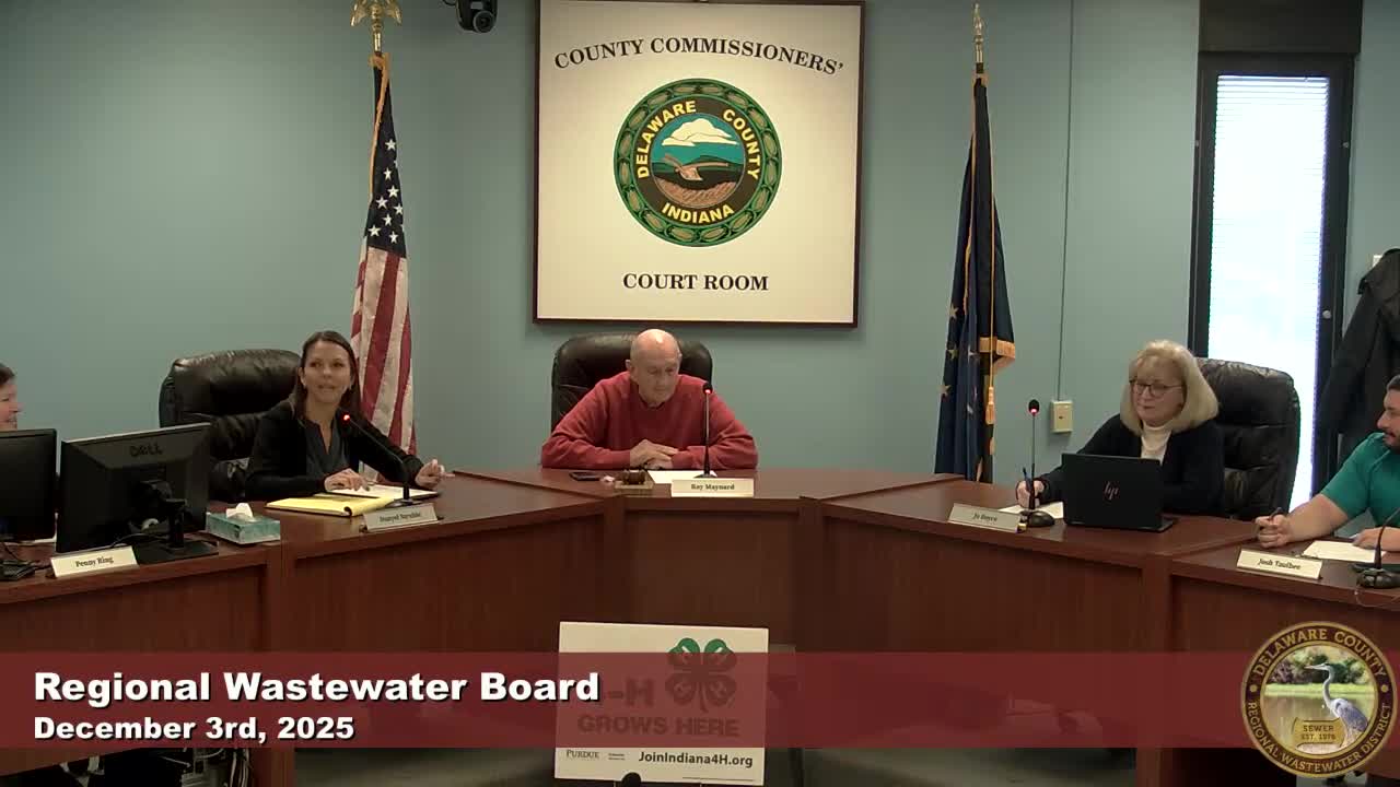 Delaware County wastewater board approves lift‑station upgrades, introduces 2026 salary ordinance and adopts holiday schedule