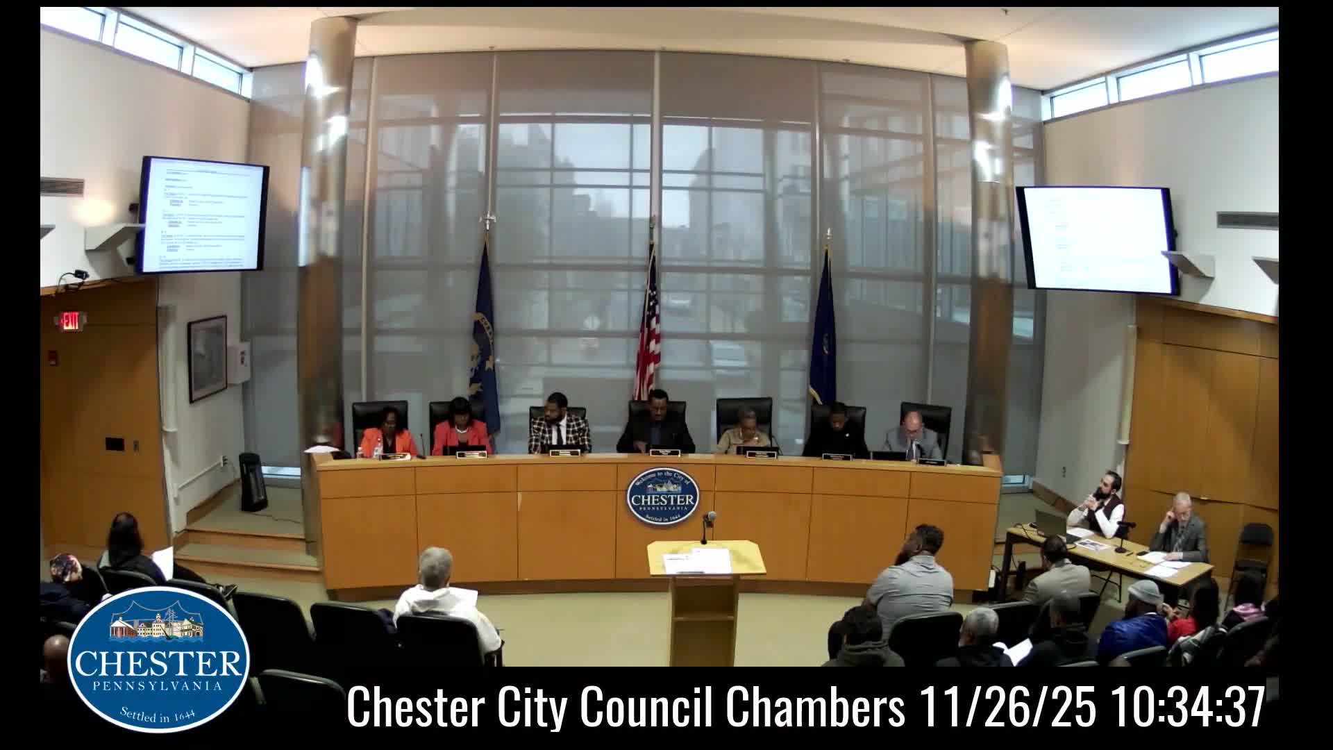 Chester council moves 2026 budget and tax ordinances on first reading; public hearing set for Dec. 8