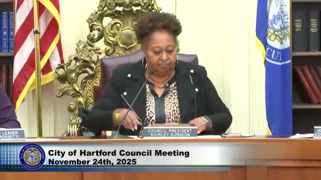 Hartford City Council approves minutes, grants and committee referrals; schedules Dec. 15 public hearings