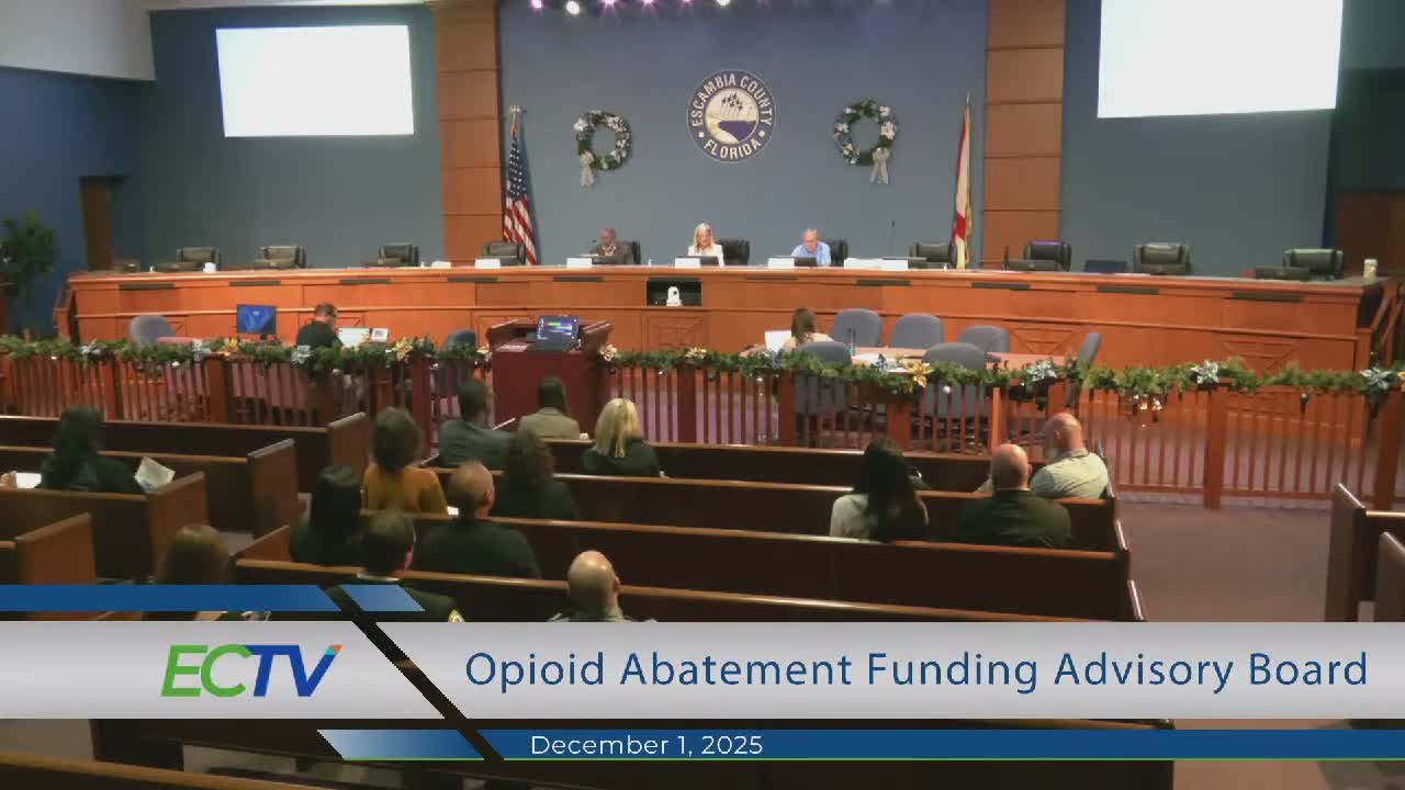 Escambia County opioid board reports $1.85M available, elects leadership and hears provider updates