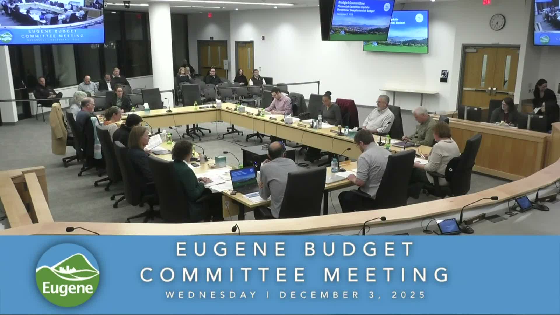 Eugene budget committee approves minutes, elects chair and vice chair; public hearing scheduled Dec. 8