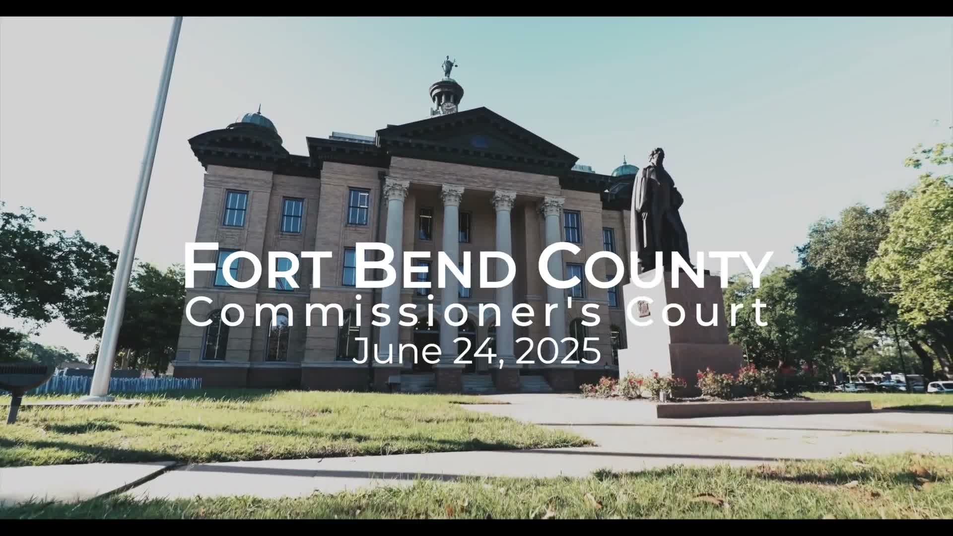 Fort Bend County says all June 24 agenda items passed unanimously; grants, wastewater and transit funding approved