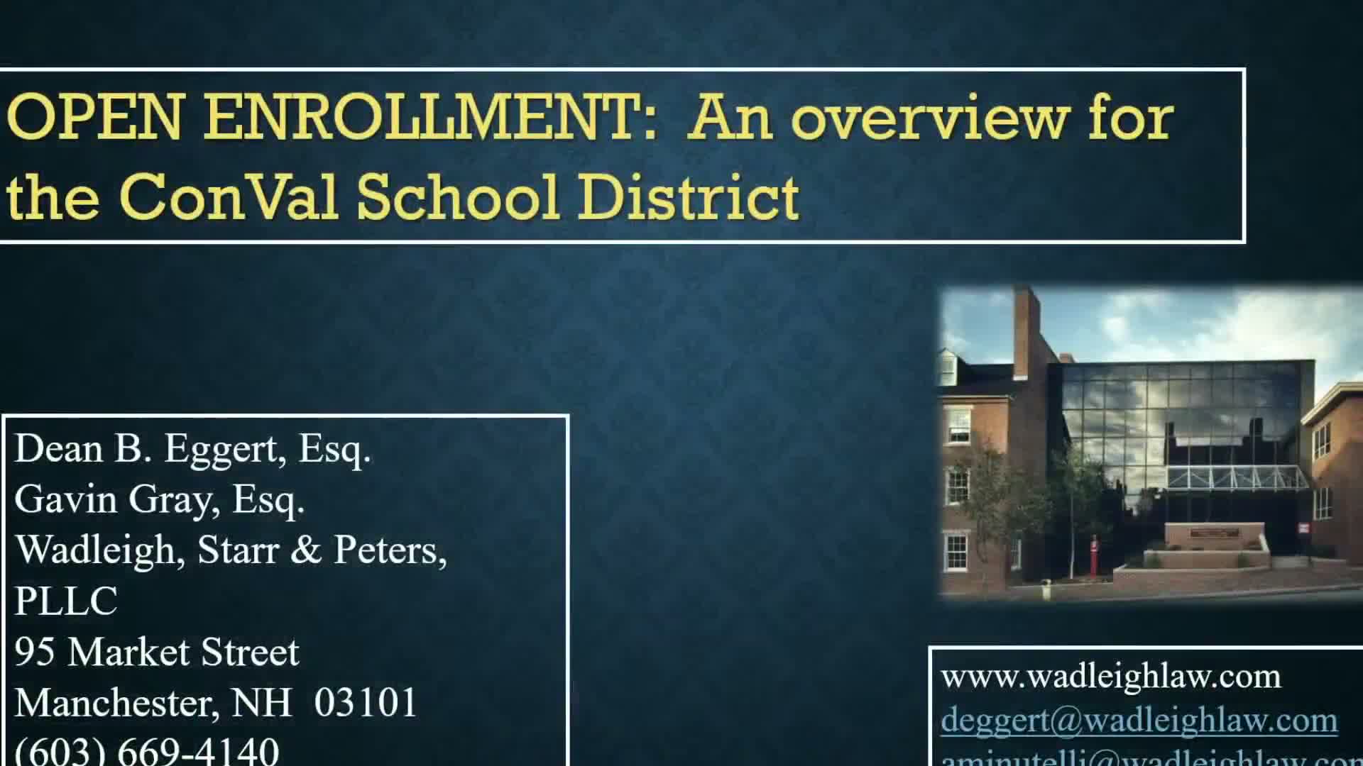 ConVal board hears legal briefing on open enrollment and its local fiscal implications