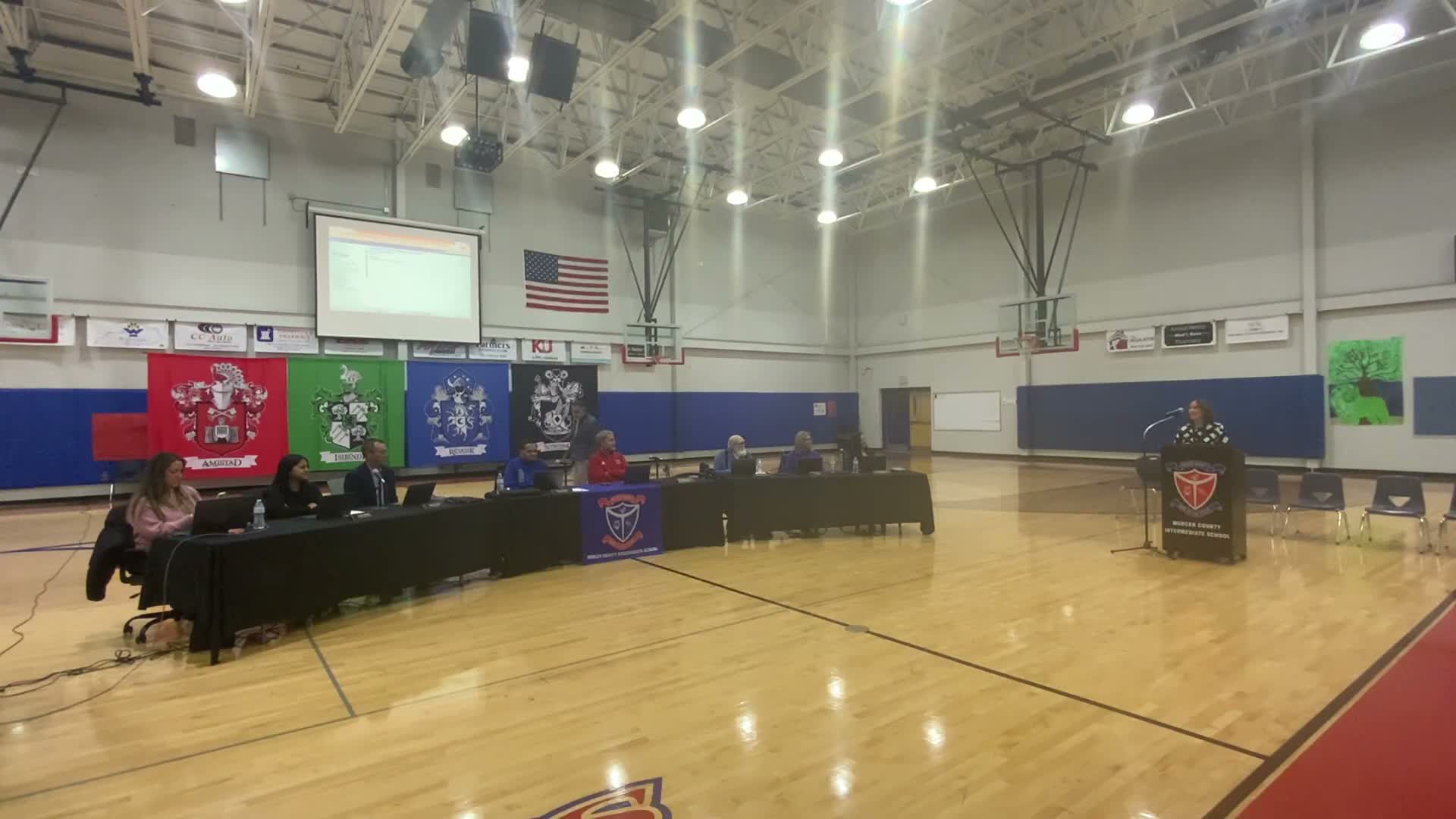 Teachers and students showcase ‘‘house system’’ at Mercer County Intermediate School to Board of Education