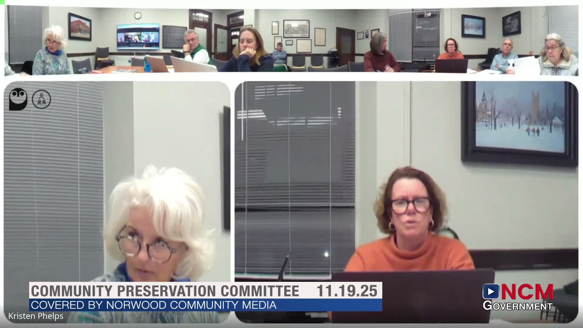 Norwood CPC to visit Masonic lodge; Shattuck stone‑wall study and costs draw pushback