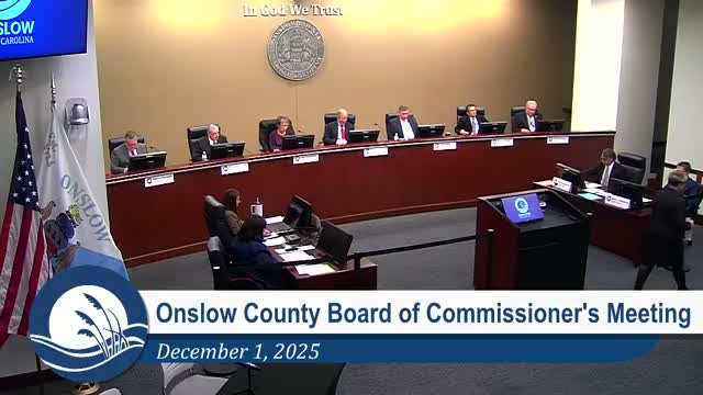 Onslow County approves college funding pact, airport task‑order amendment, zoning changes and stormwater resolution